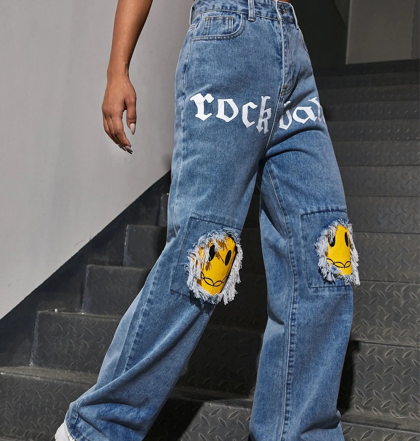 Jeans Streetwear – Estilo Y2K com Bordado Exclusivo