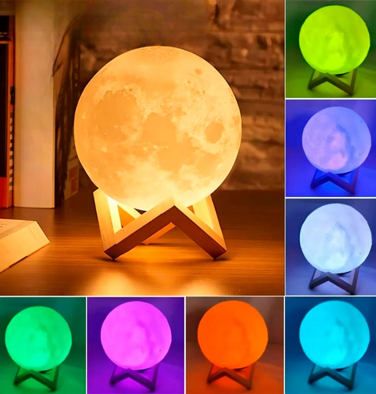 Luz Noturna Lua 3D LED - Abajur Decorativo