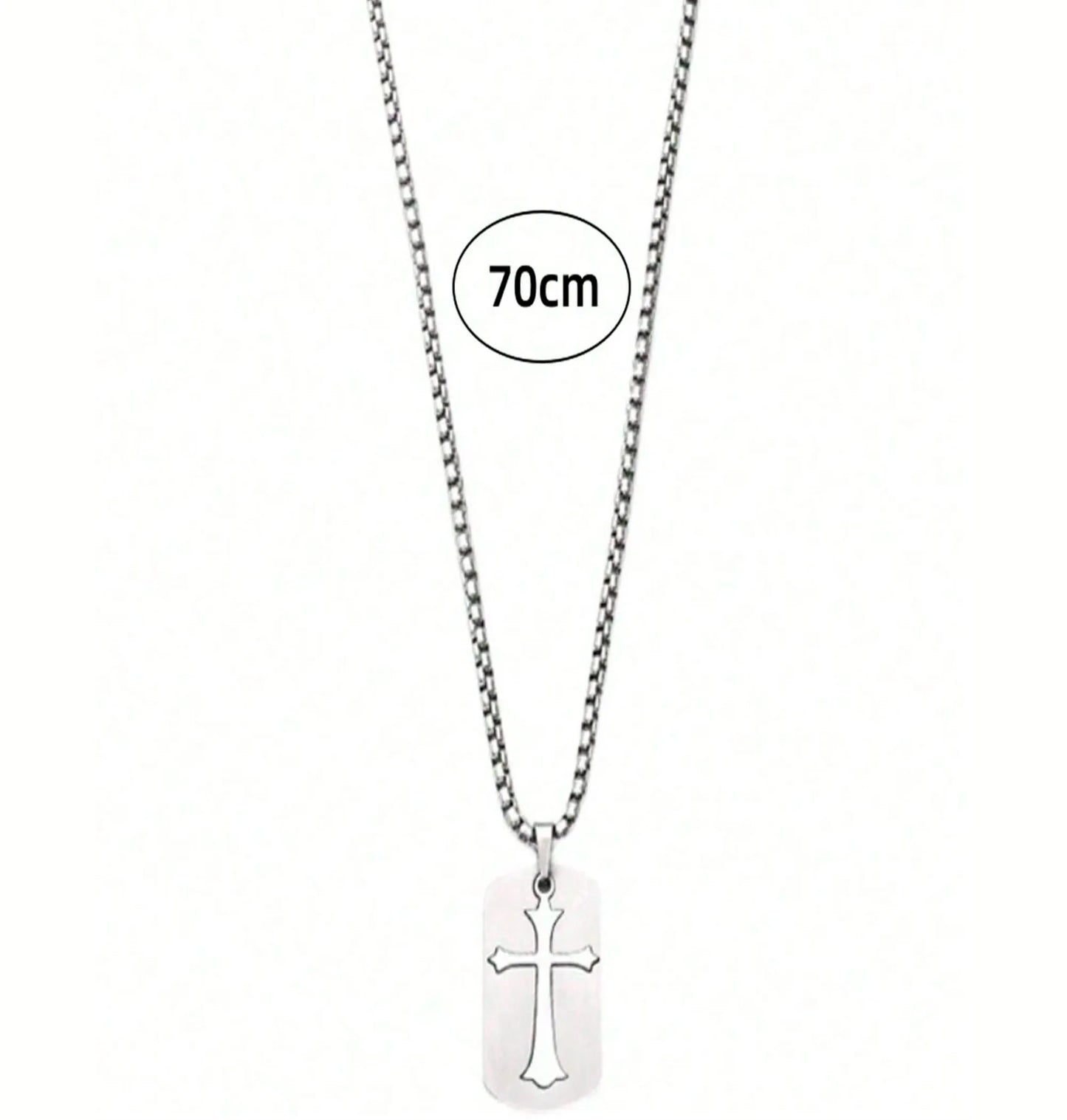 Colar Cruz Aço Titânio Estilo Hiphop