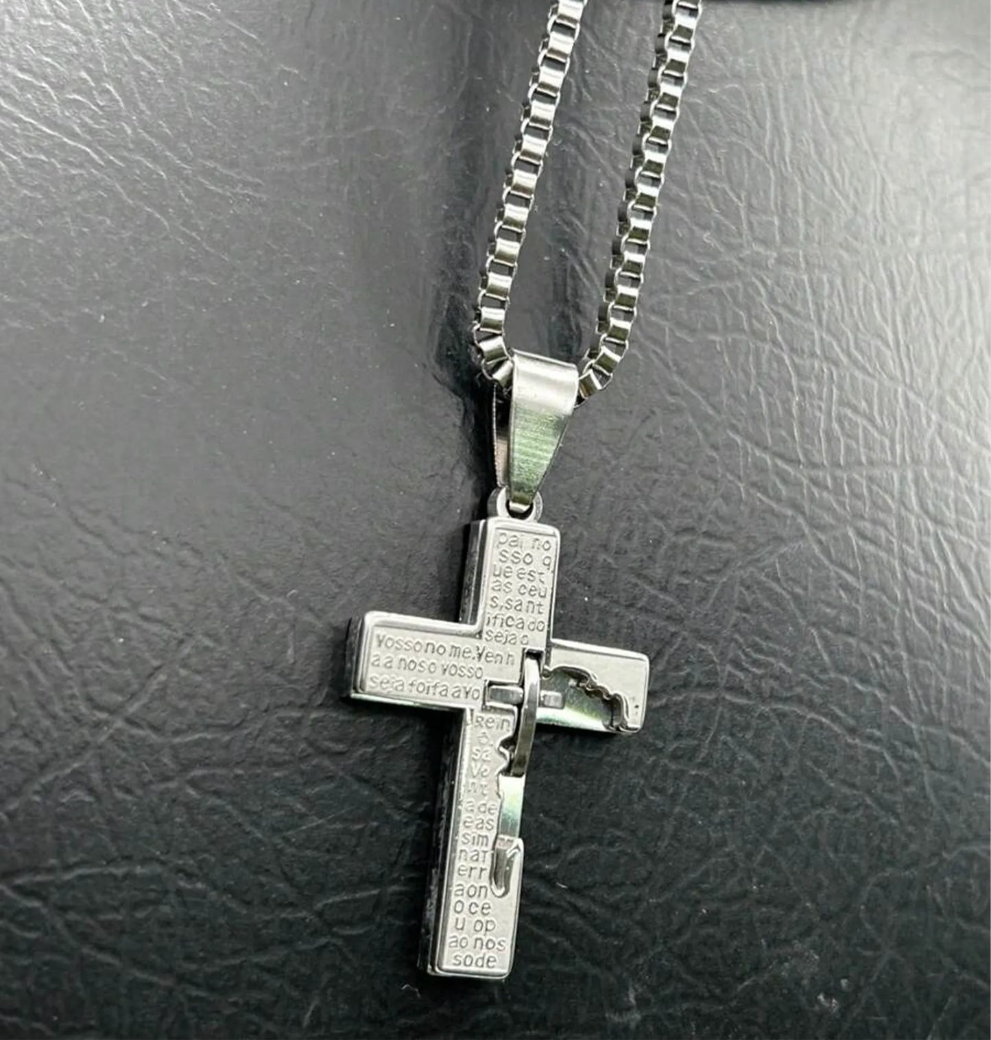 Colar Crucifixo Aço Inoxidável Masculino