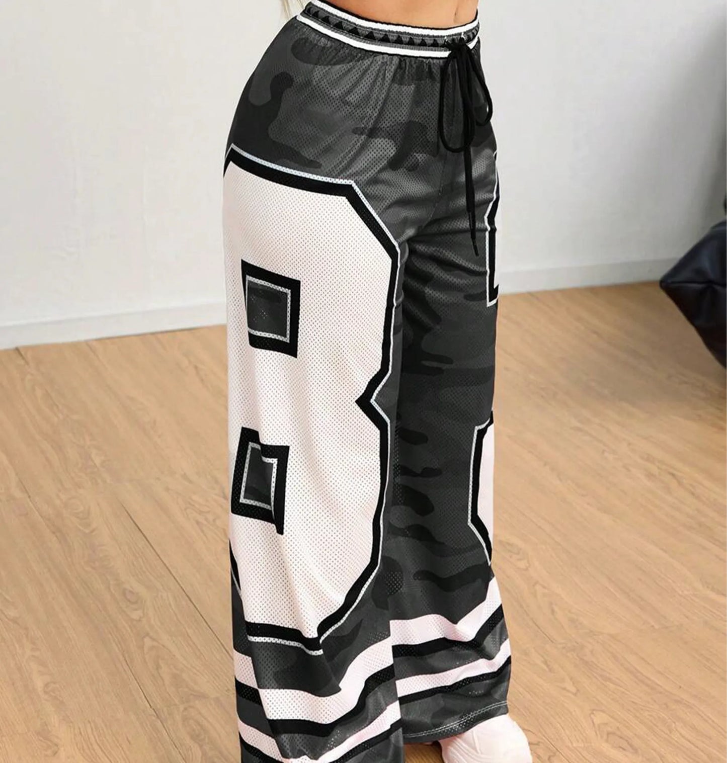 Calça Wide Leg Sexy Casual – Estampa Digital e Modelagem Confortável