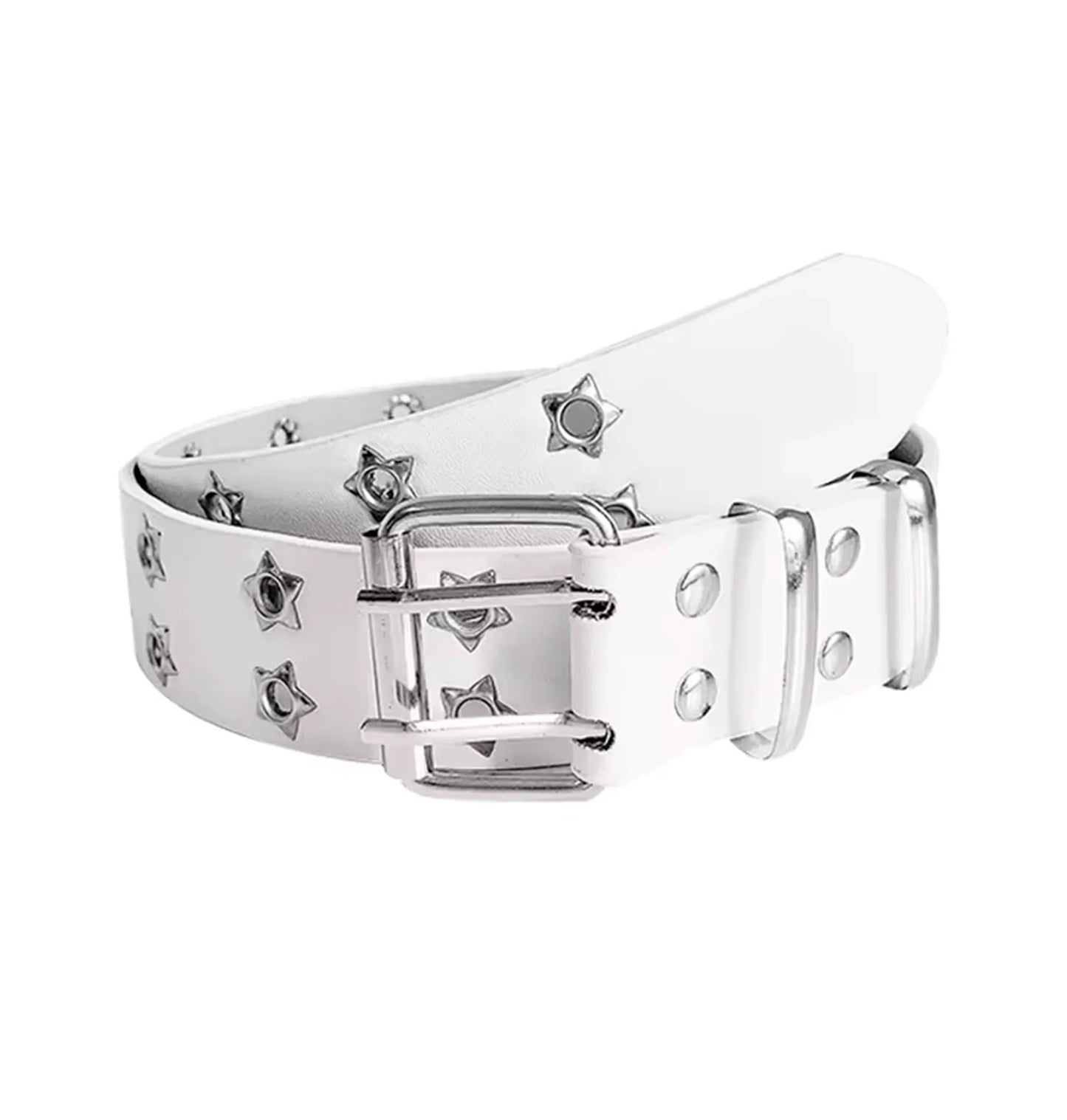 Cinto Punk Y2K Unissex – Estilo Rock com Fivela Dupla