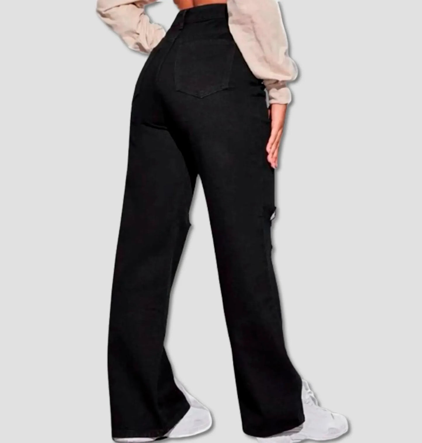 Calça Jeans Larga Feminina – Confortável e Estilo Casual para o Dia a Dia