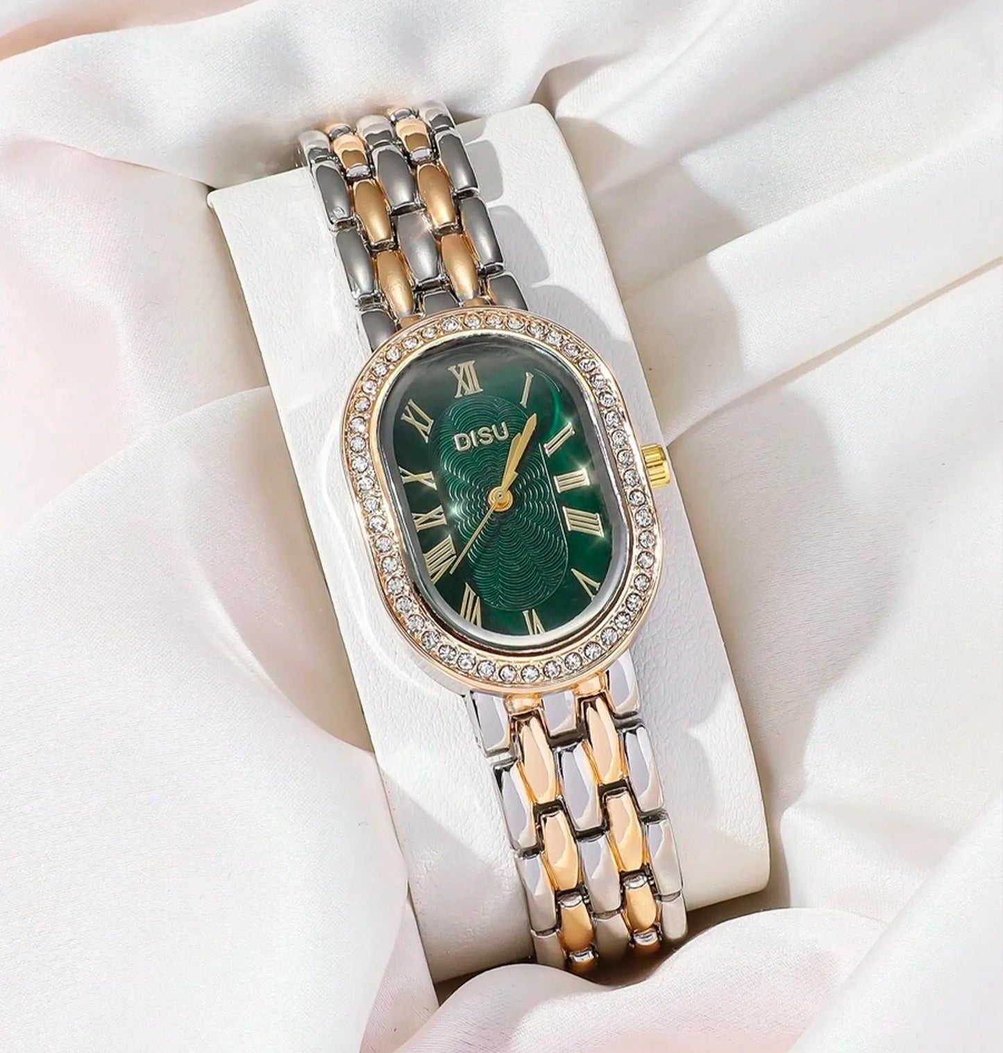 Relógio Feminino DISU Quartzo Clássico Luxo com Strass