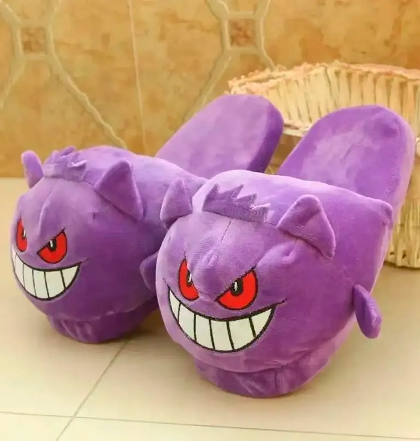 Pantufas Pokémon Pikachu, Gengar e Snorlax – Pelúcia Quente