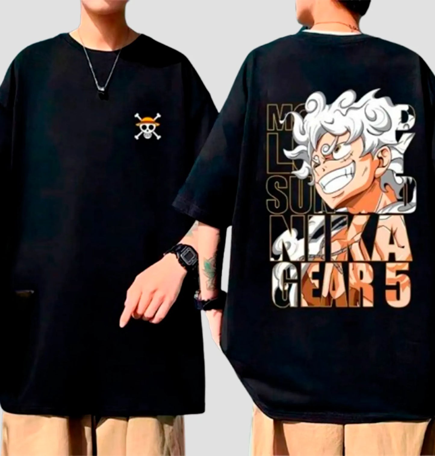 Camiseta One Piece Gear 5 Nika Chapéu de Palha Unissex