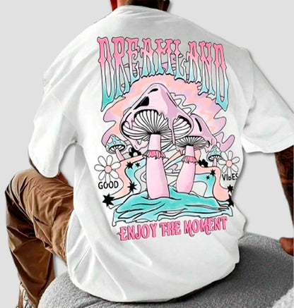 Camiseta Masculina Cogumelo Dreamland – Algodão Premium Streetwear