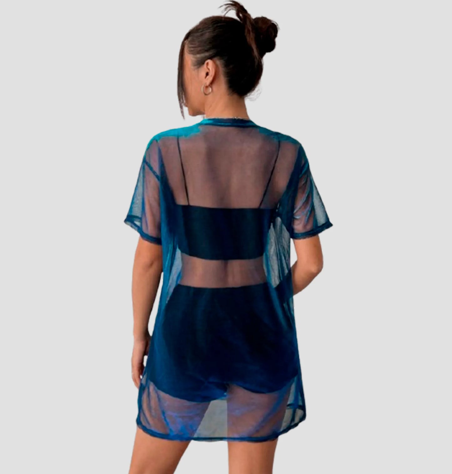 Vestido de Verão Mesh Transparente | Estilo Moderno e Confortável