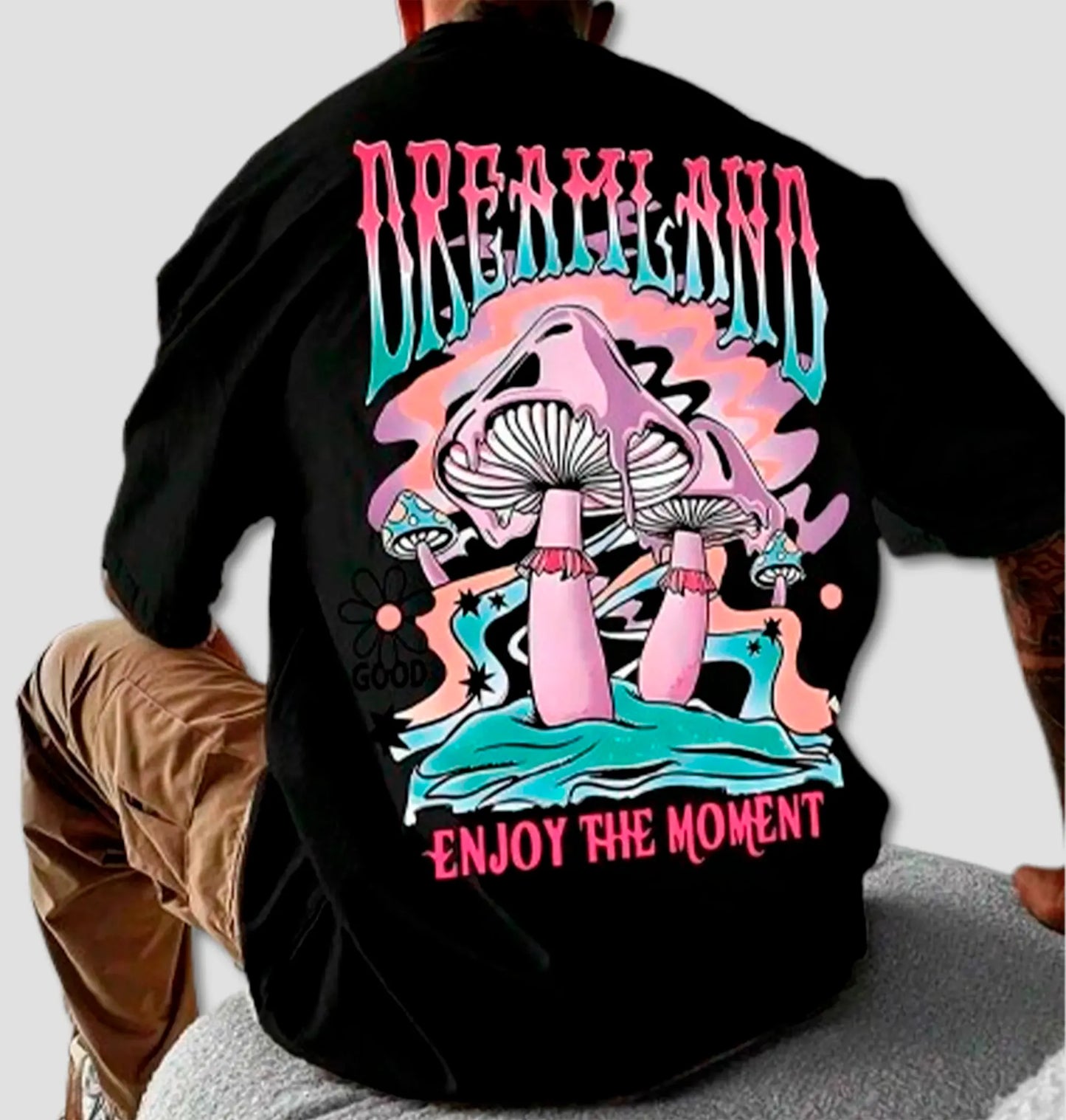 Camiseta Masculina Cogumelo Dreamland – Algodão Premium Streetwear