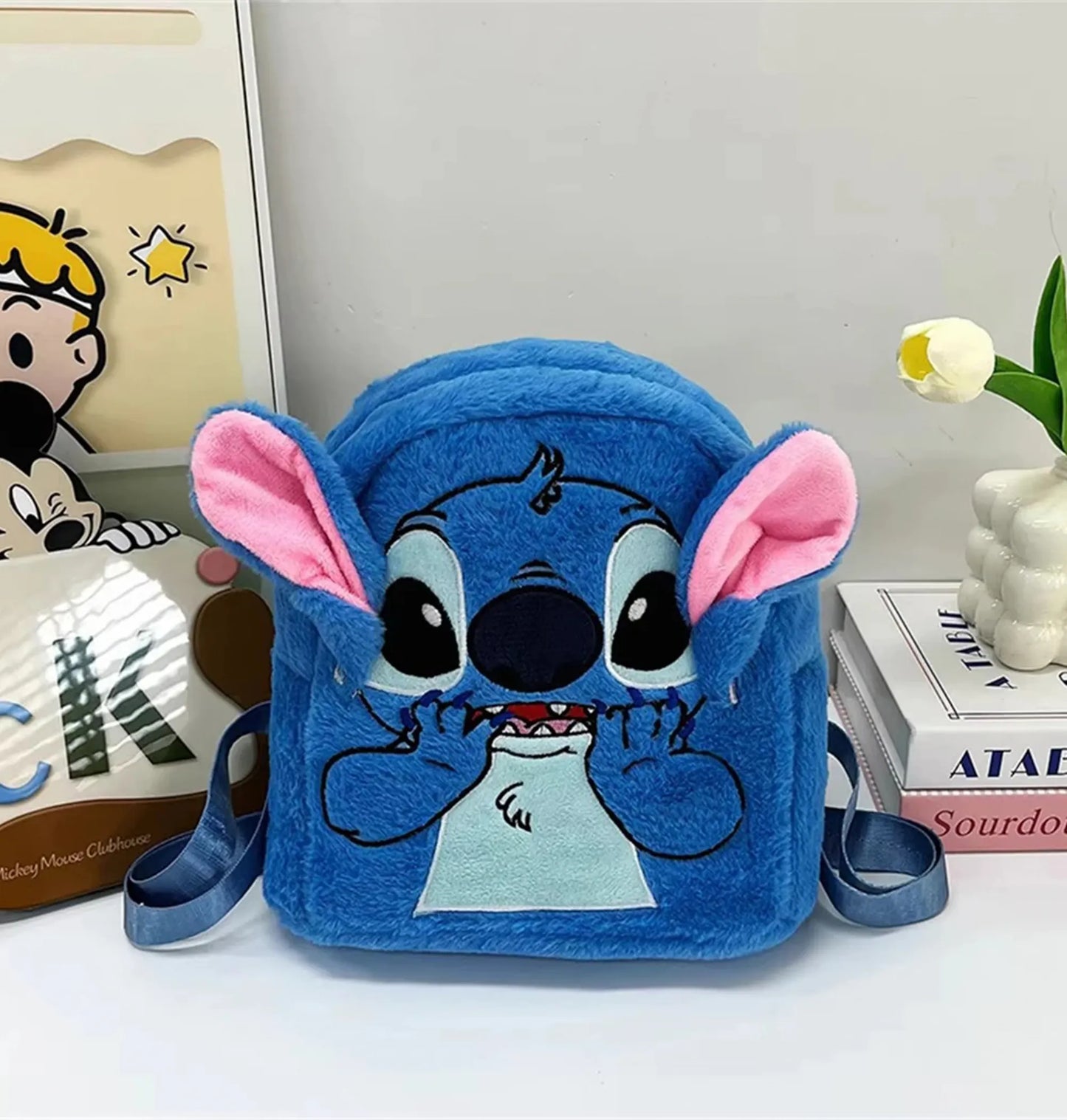 Mochila de Pelúcia Stitch X Paczun com Orelhas 3D
