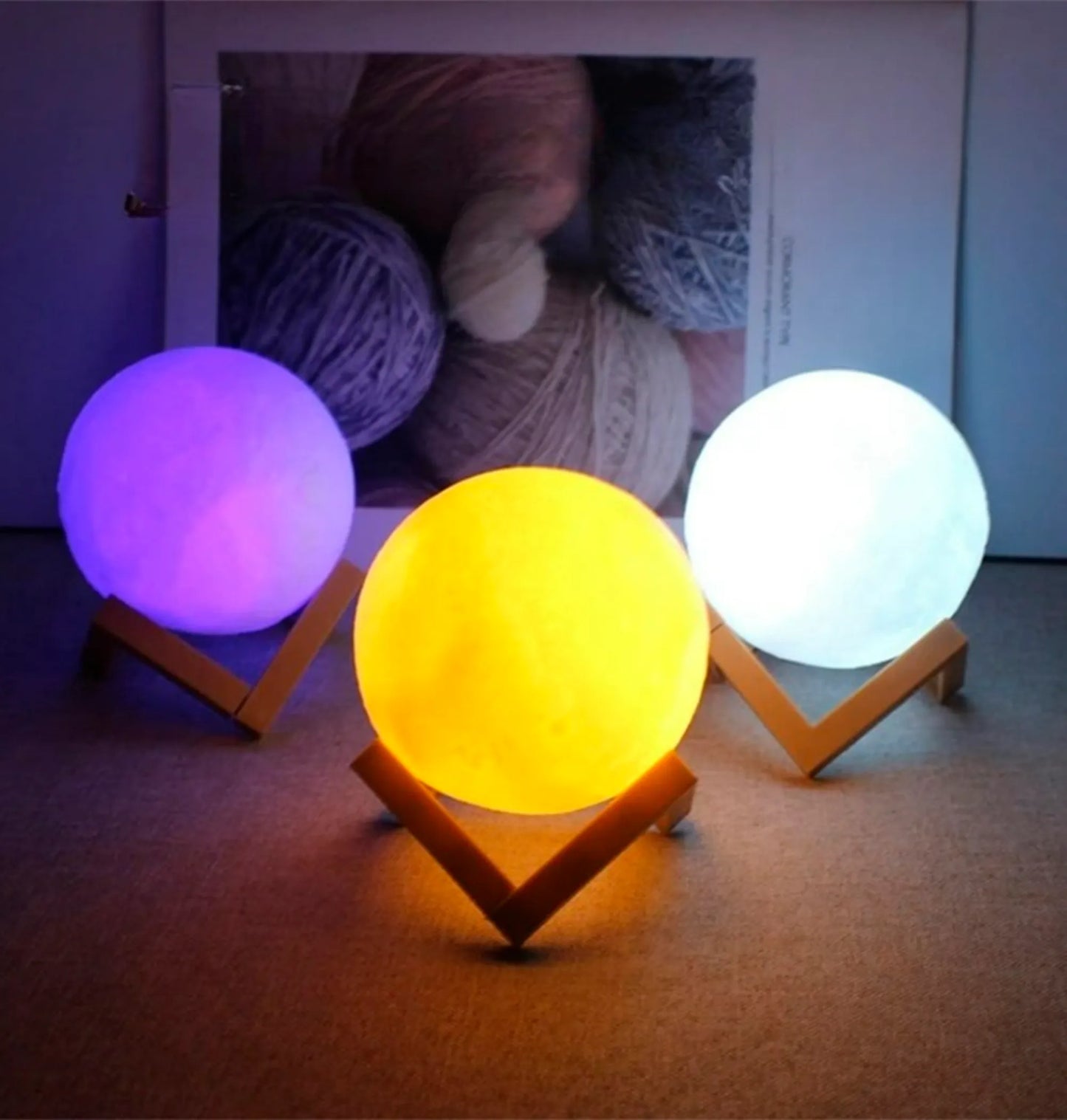 Luz Noturna Lua 3D LED - Abajur Decorativo