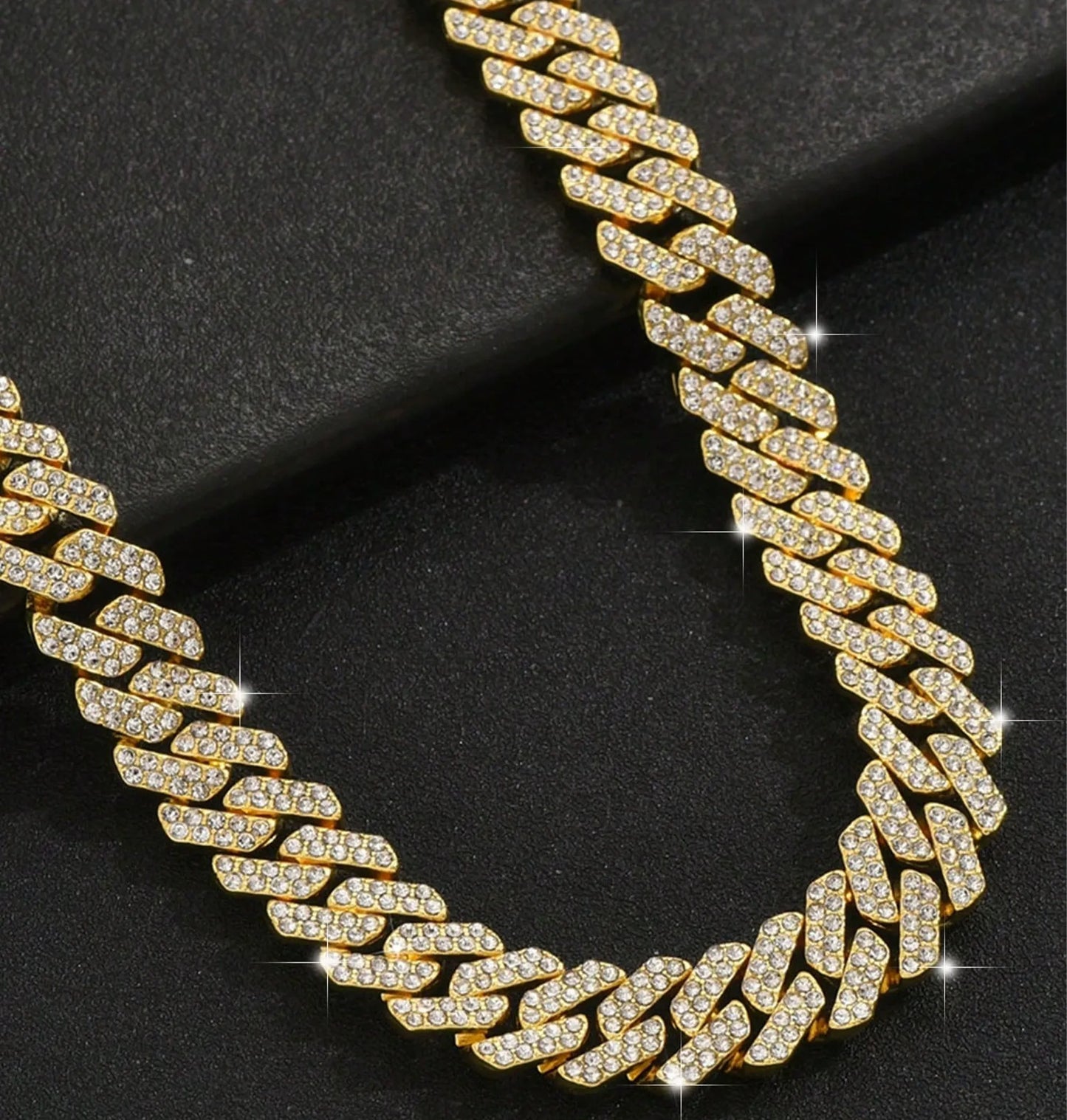 Colar e Pulseira Cravejados Estilo Punk Hiphop