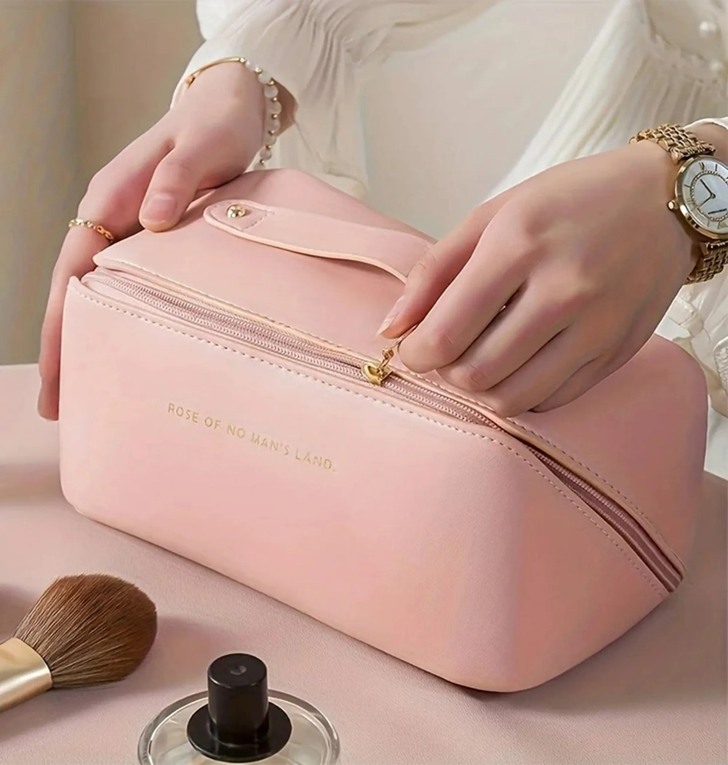 Necessaire Organizadora de Maquiagem Luxo em Couro