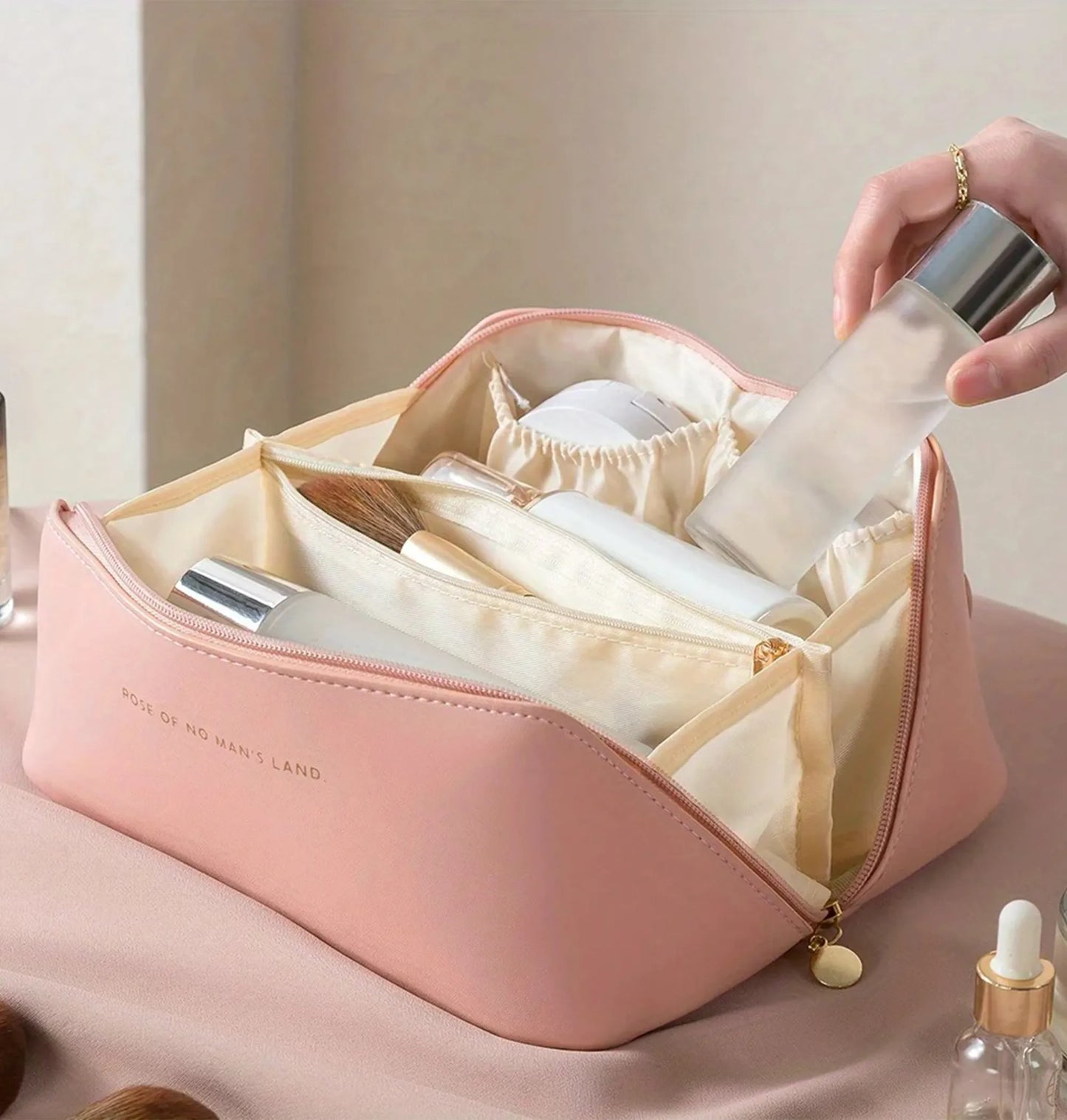 Necessaire Organizadora de Maquiagem Luxo em Couro