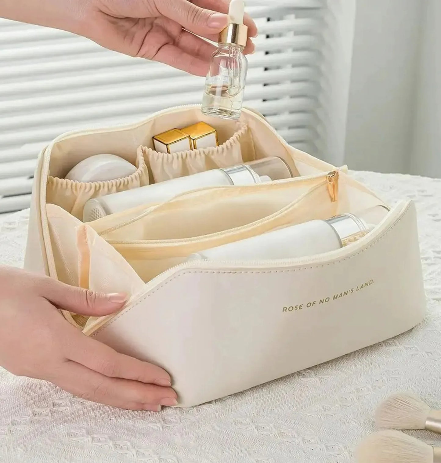 Necessaire Organizadora de Maquiagem Luxo em Couro