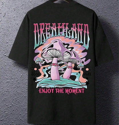 Camiseta Masculina Cogumelo Dreamland – Algodão Premium Streetwear