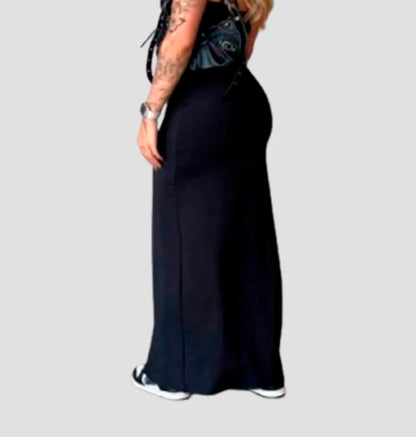 Saia Longa com Fenda – Elegância e Estilo