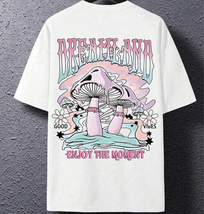 Camiseta Masculina Cogumelo Dreamland – Algodão Premium Streetwear