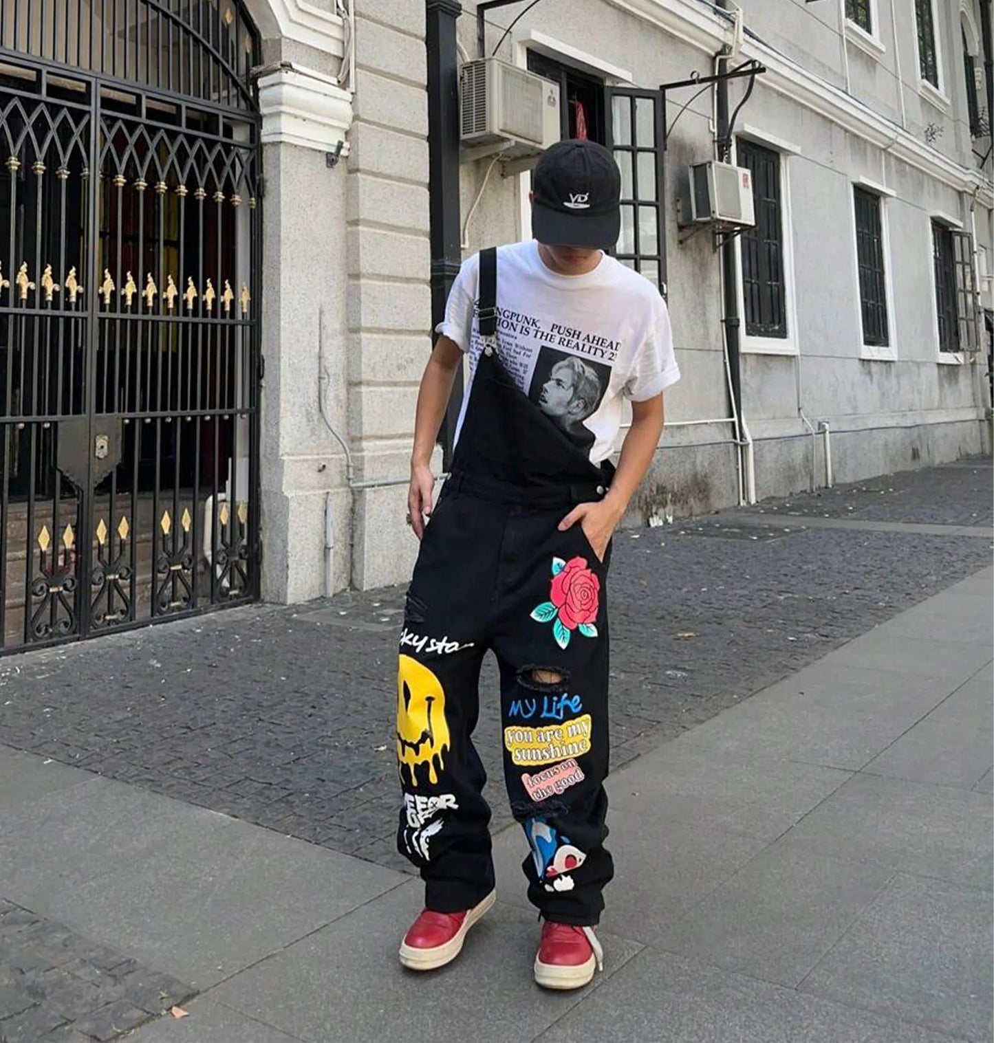 Macacão Jeans Baggy Streetwear Y2K