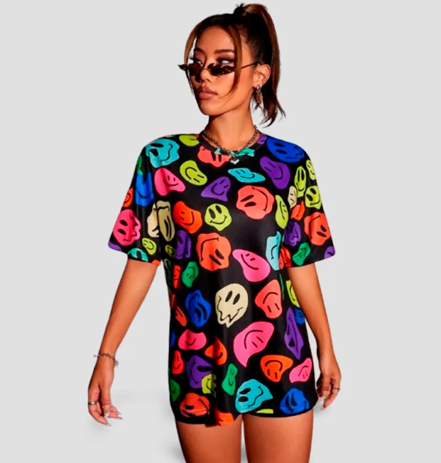 Camisa Happy com estampa Refletiva