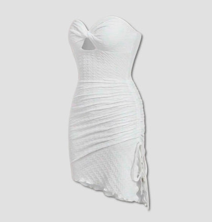Vestido Bodycon Mini com Detalhes Cut-Out e Lateral com Cordão