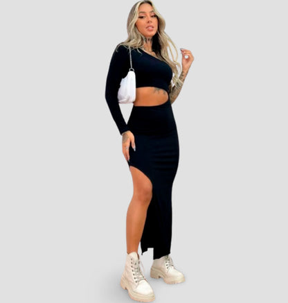Vestido Blogueira Com Fenda