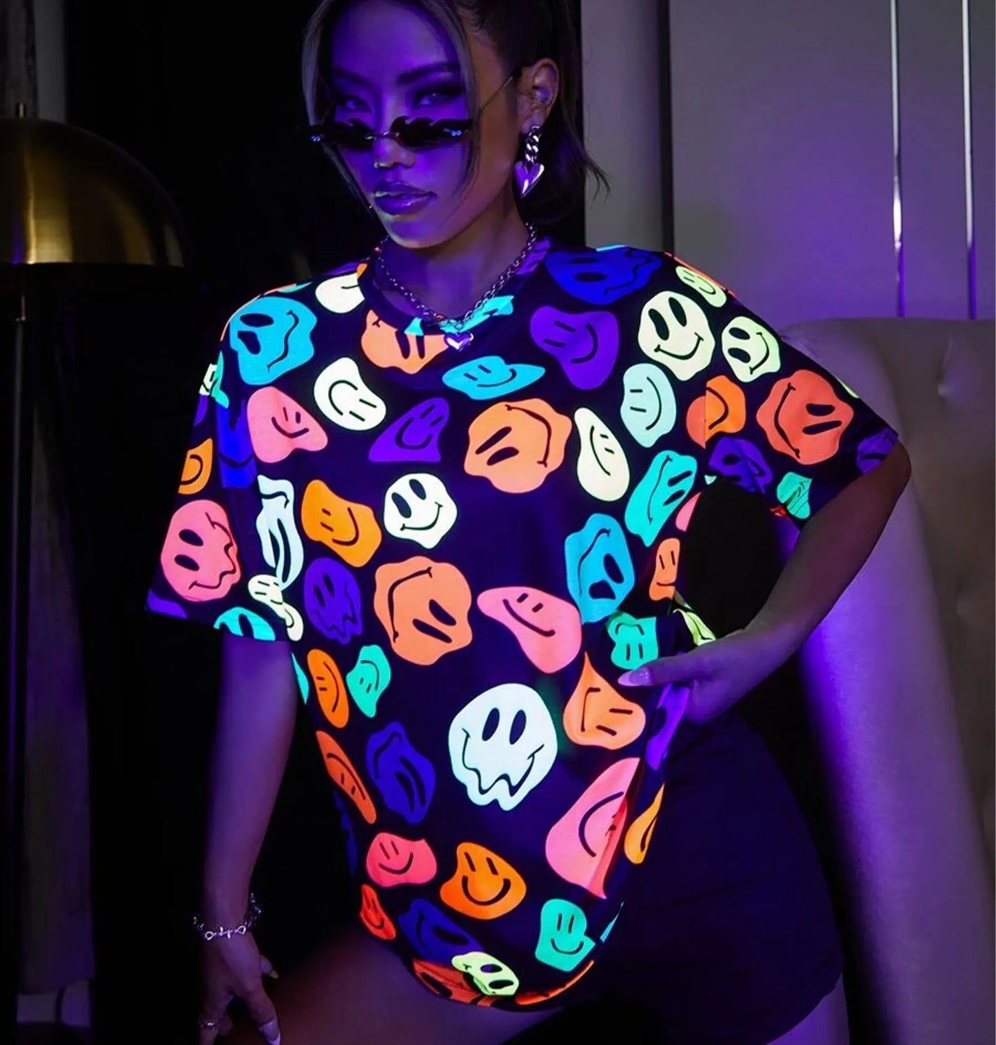 Camisa Happy com estampa Refletiva