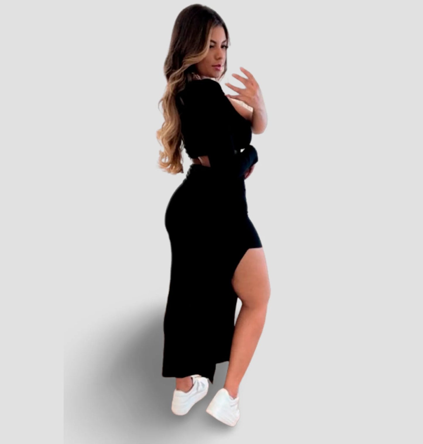 Vestido Blogueira Com Fenda