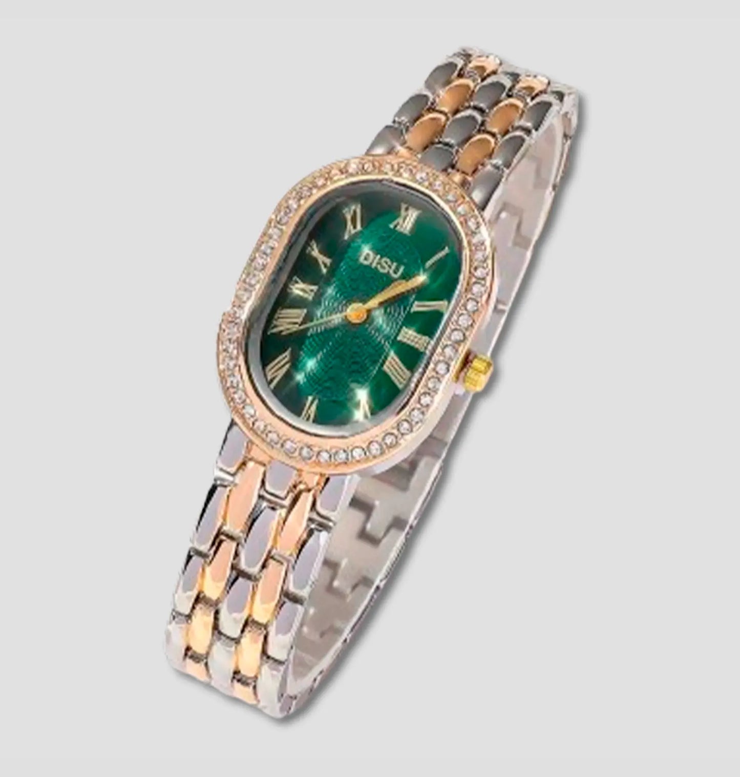 Relógio Feminino DISU Quartzo Clássico Luxo com Strass