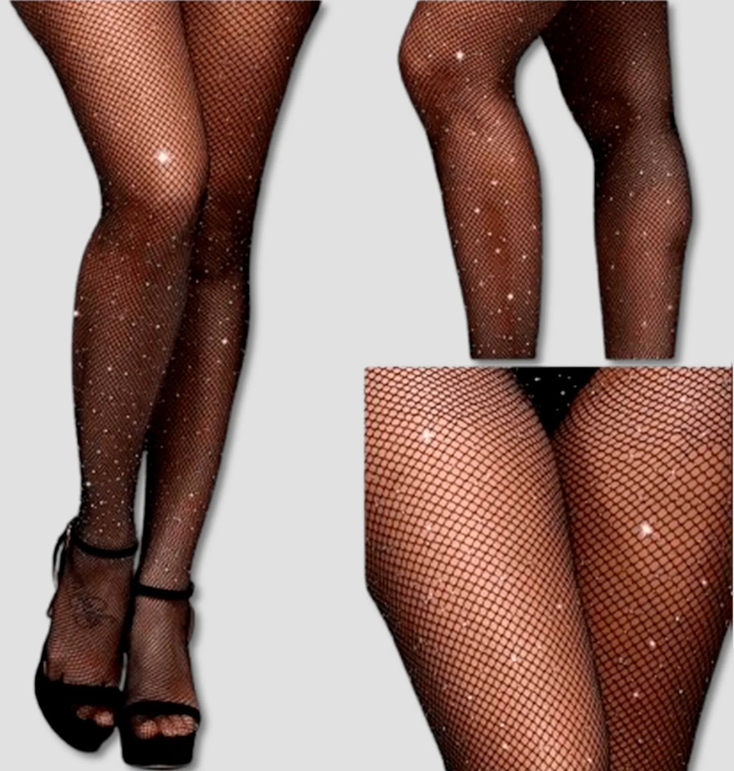 Meia-Calça Arrastão com Brilho e Pedrarias – Sensualidade e Estilo