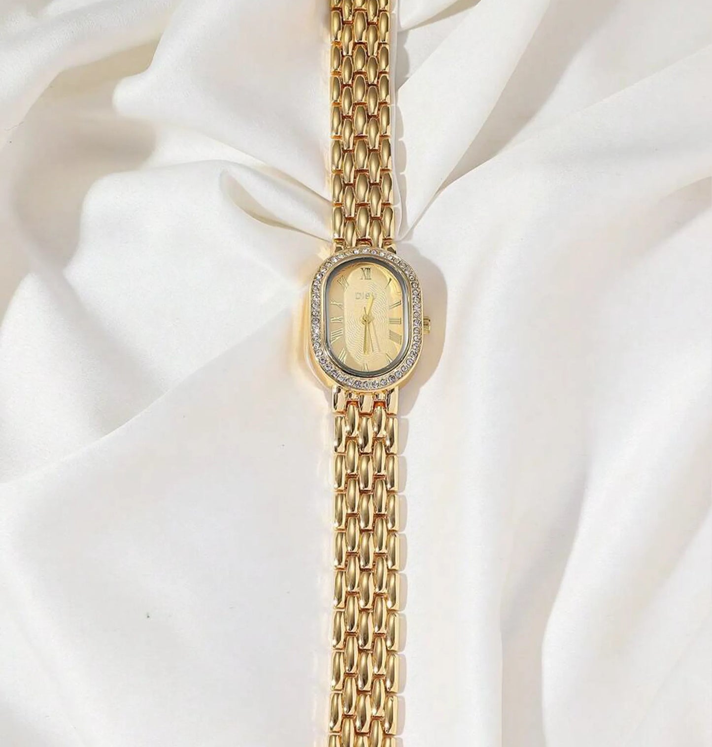 Relógio Feminino DISU Quartzo Clássico Luxo com Strass
