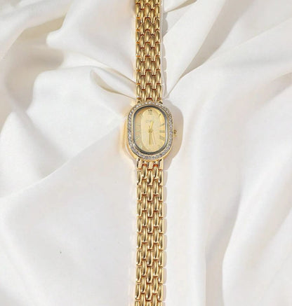 Relógio Feminino DISU Quartzo Clássico Luxo com Strass