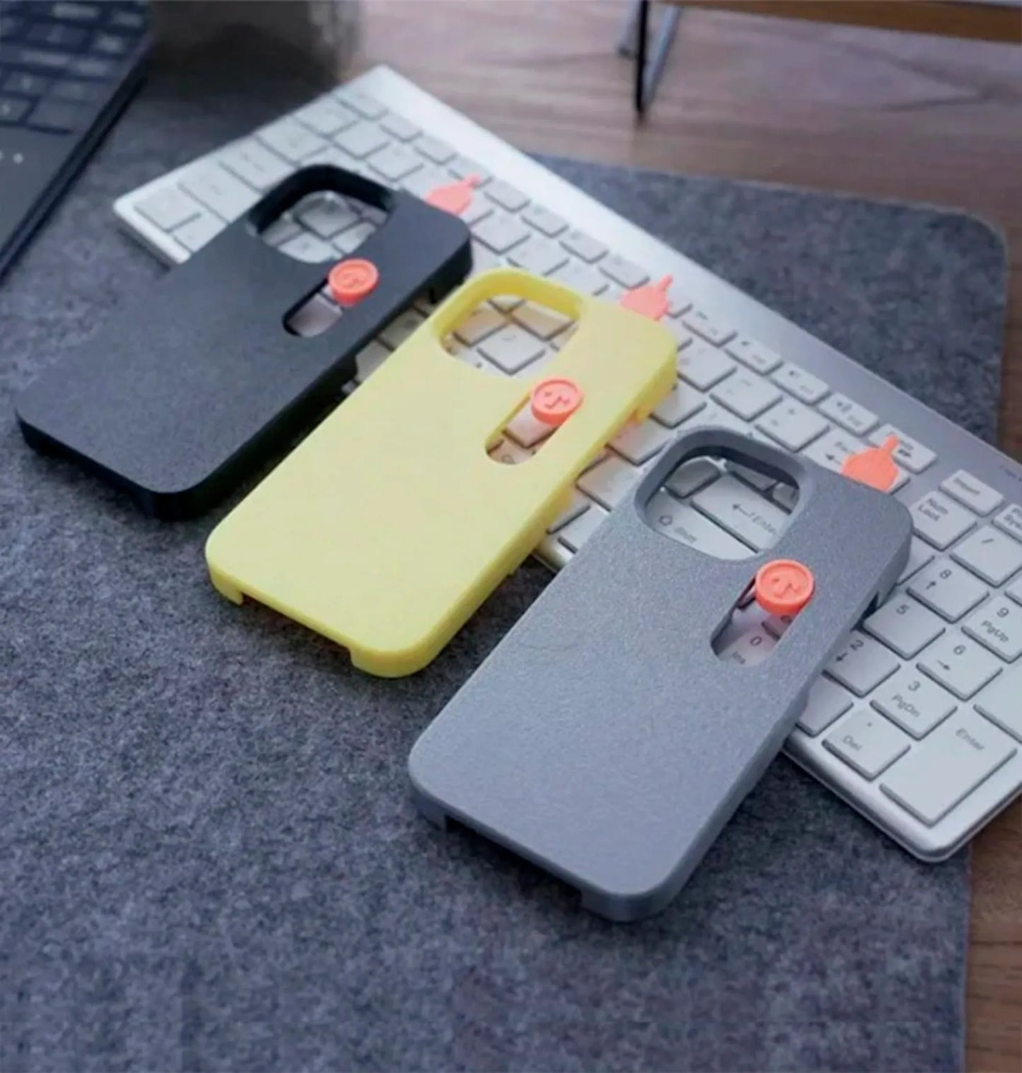 Capa de celular com deslizamento de dedo criativo para iPhone