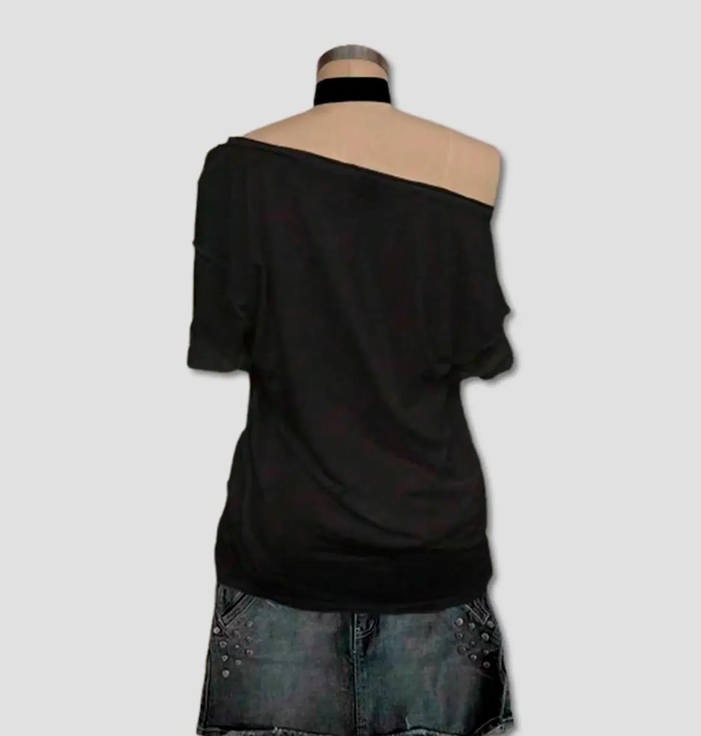 Camiseta Soltinha com Gráfico de Coração Punk