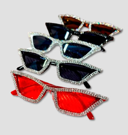 Óculos Y2K Luxo – Cristais & Strass Rosa