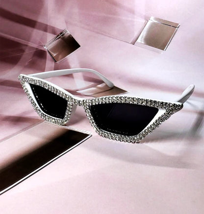 Óculos Y2K Luxo – Cristais & Strass Rosa