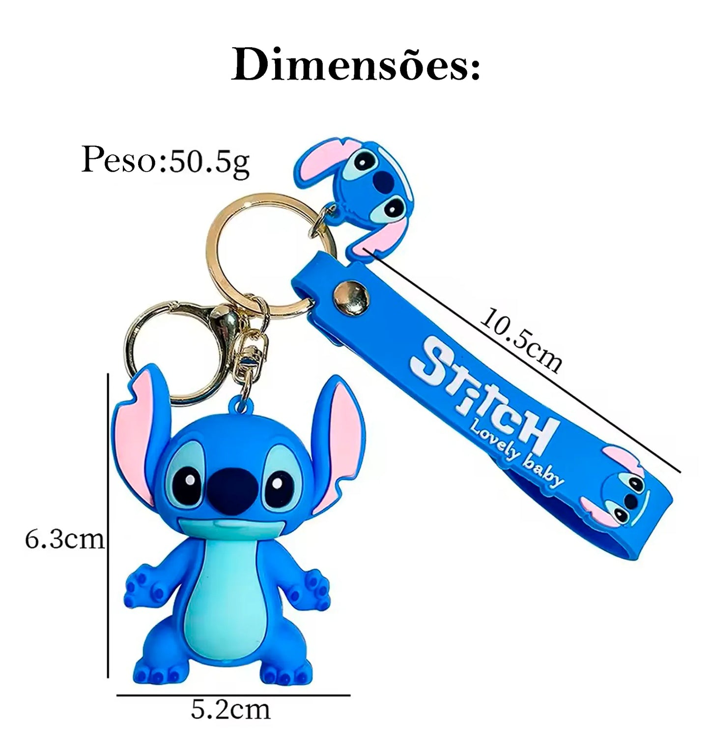 Chaveiro Stitch 3D com Pingente da Lilo | Coleção Limitada
