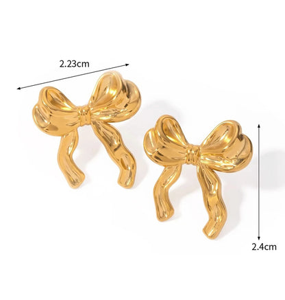 Brincos Vintage Laço Dourado