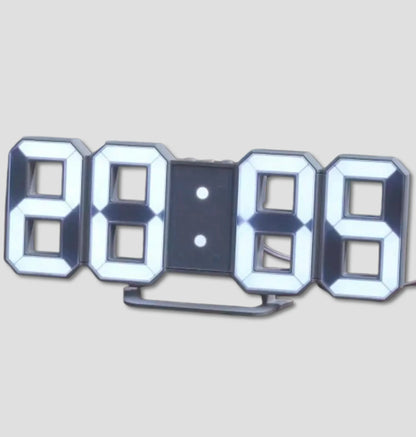Relógio Digital 3D LED com Alarme – Parede ou Mesa, Moderno