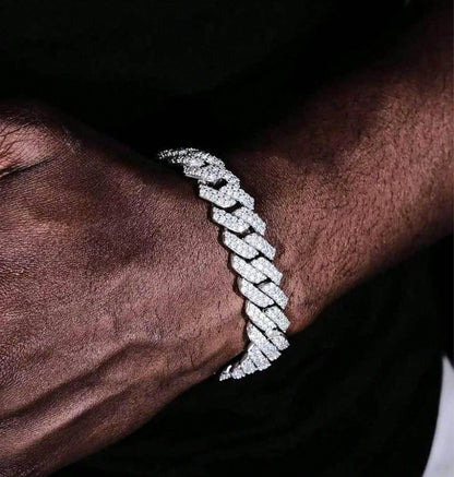 Colar e Pulseira Cravejados Estilo Punk Hiphop